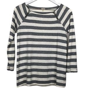 J. Crew Vintage cotton stripe shoulder-zip tee, XS, style 48407